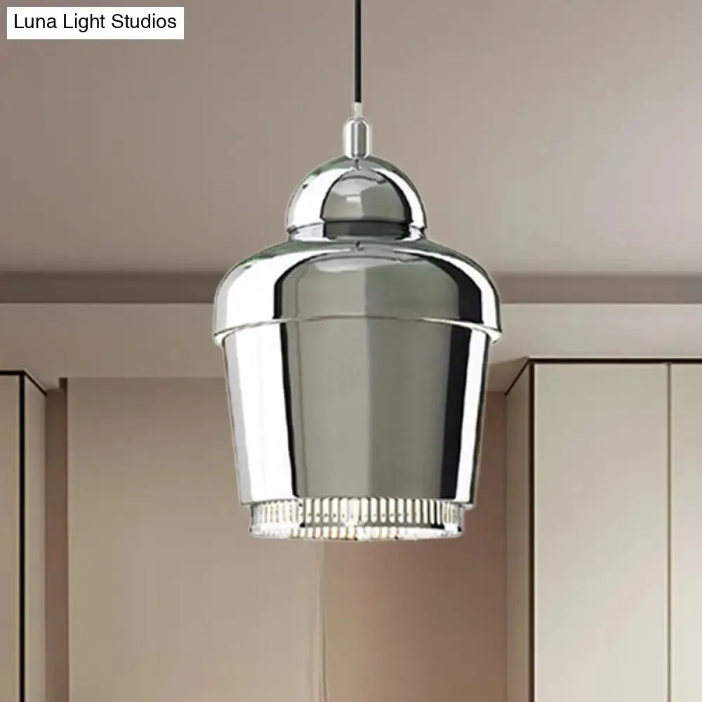 Modern Black/White/Chrome Jar Pendant Ceiling Light - Stylish Iron Hanging Pendant Light