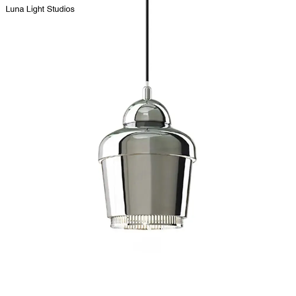 Modern Black/White/Chrome Jar Pendant Ceiling Light - Stylish Iron Hanging Pendant Light