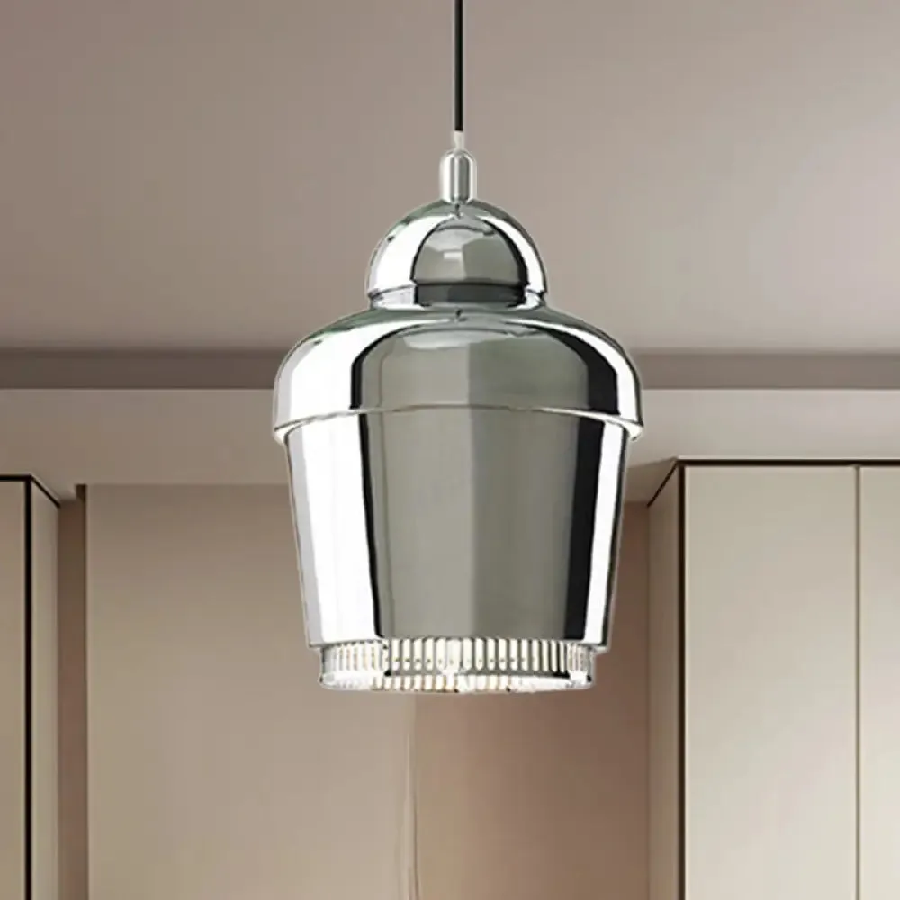 Modern Black/White/Chrome Jar Pendant Ceiling Light - Stylish Iron Hanging Pendant Light