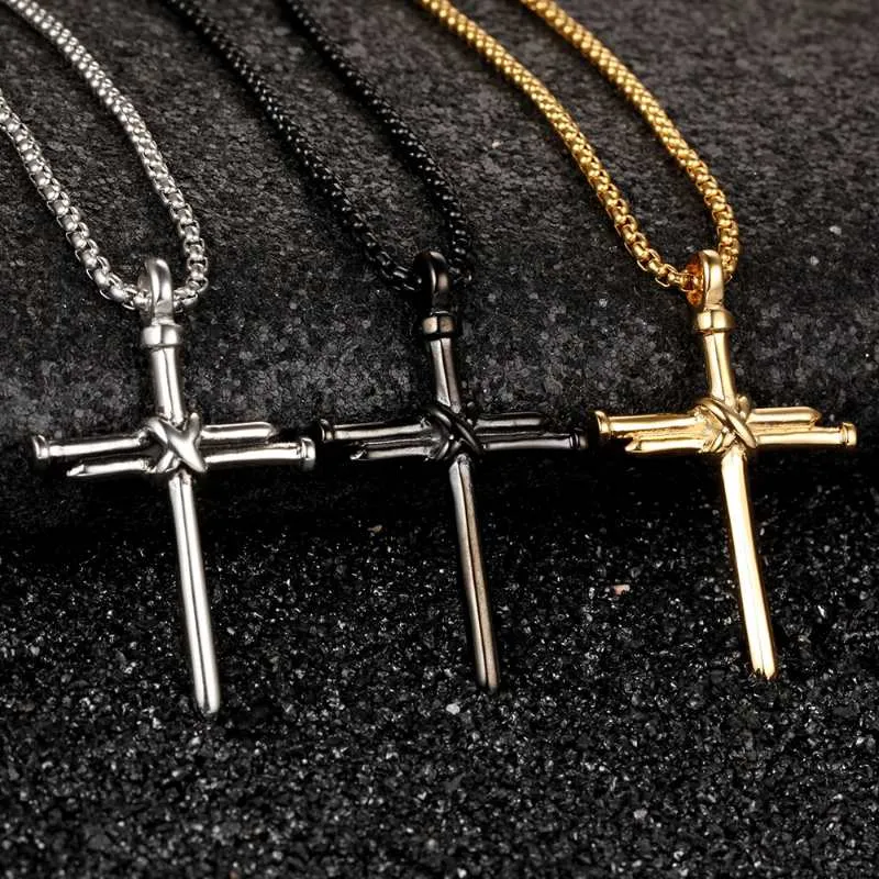 Nail Cross Titanium Steel Pendant