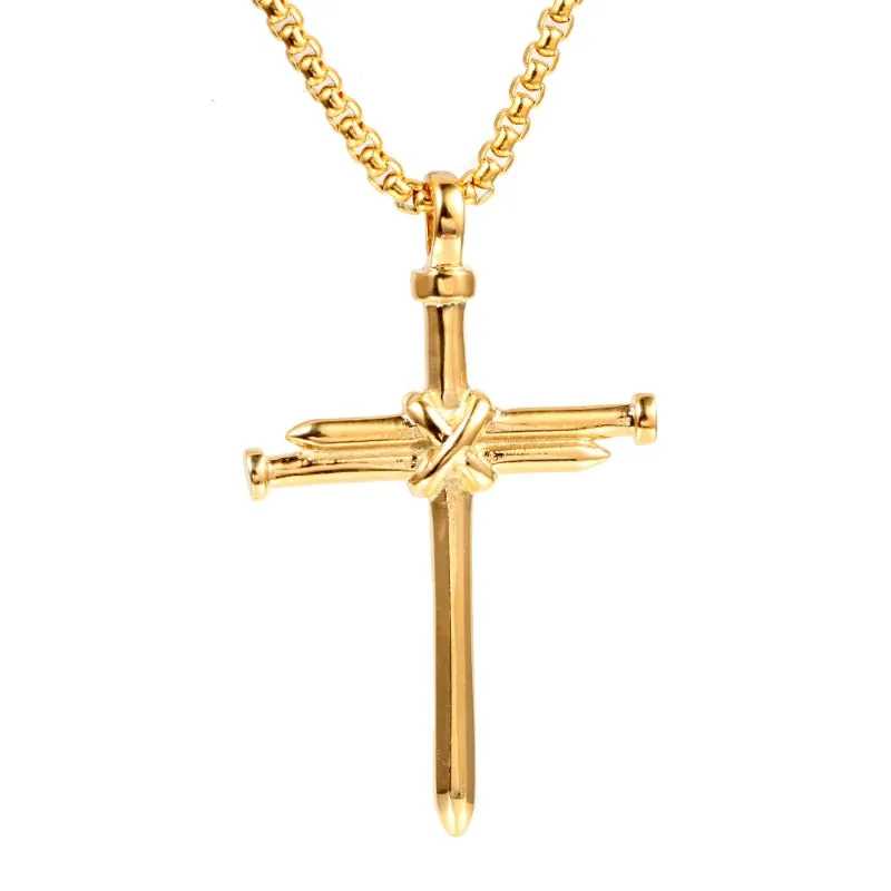 Nail Cross Titanium Steel Pendant