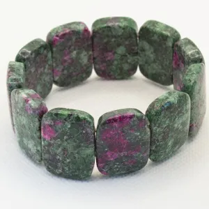 Natural Ruby Fuchsite Gemstone Statement Bangle Bracelet