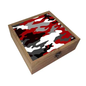 Nutcase Designer Jewellery Box for Ladies - Unique Gifts -Red Black Army Camouflage