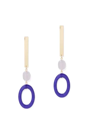 Open-Circle Linear Drop Earring