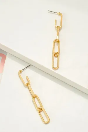 Oval Chain Link Drop Earrings