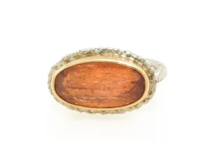 Oval Imperial Topaz Bezel Ring