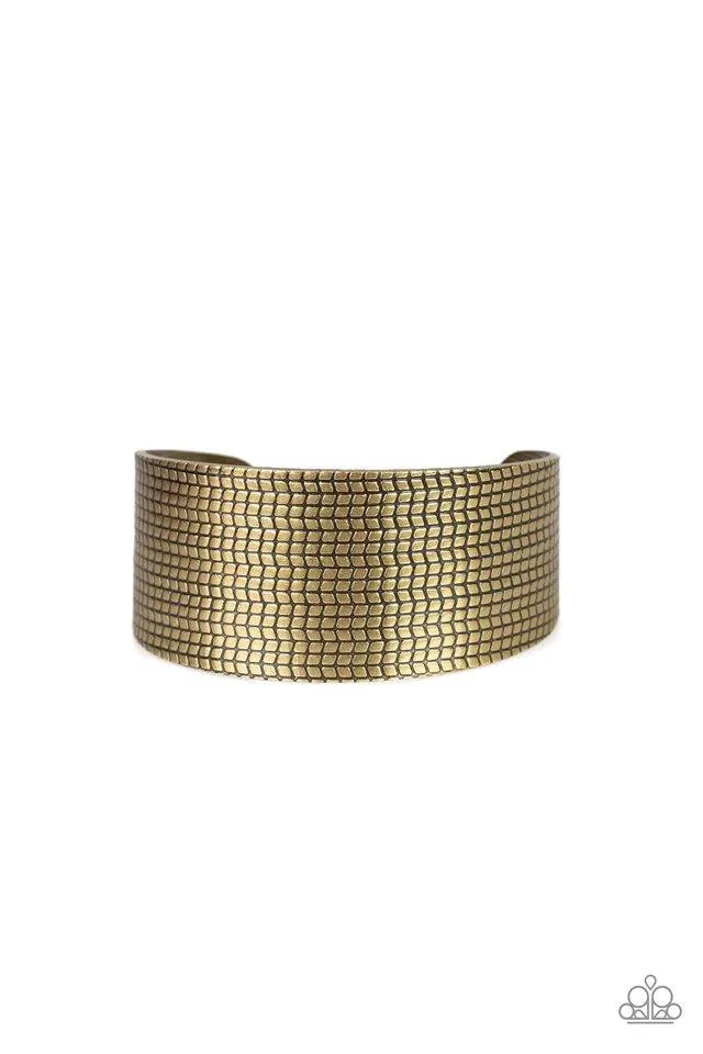 Paparazzi Bracelet ~ Texture Trailblazer - Brass