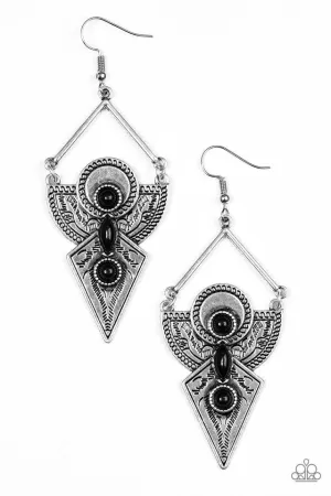 Paparazzi Earring ~ Desert Dynasty - Black