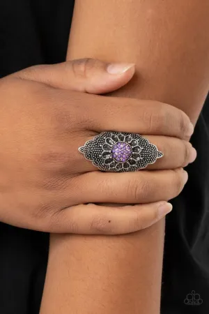 Paparazzi Ring ~ Wildly Wallflower - Purple