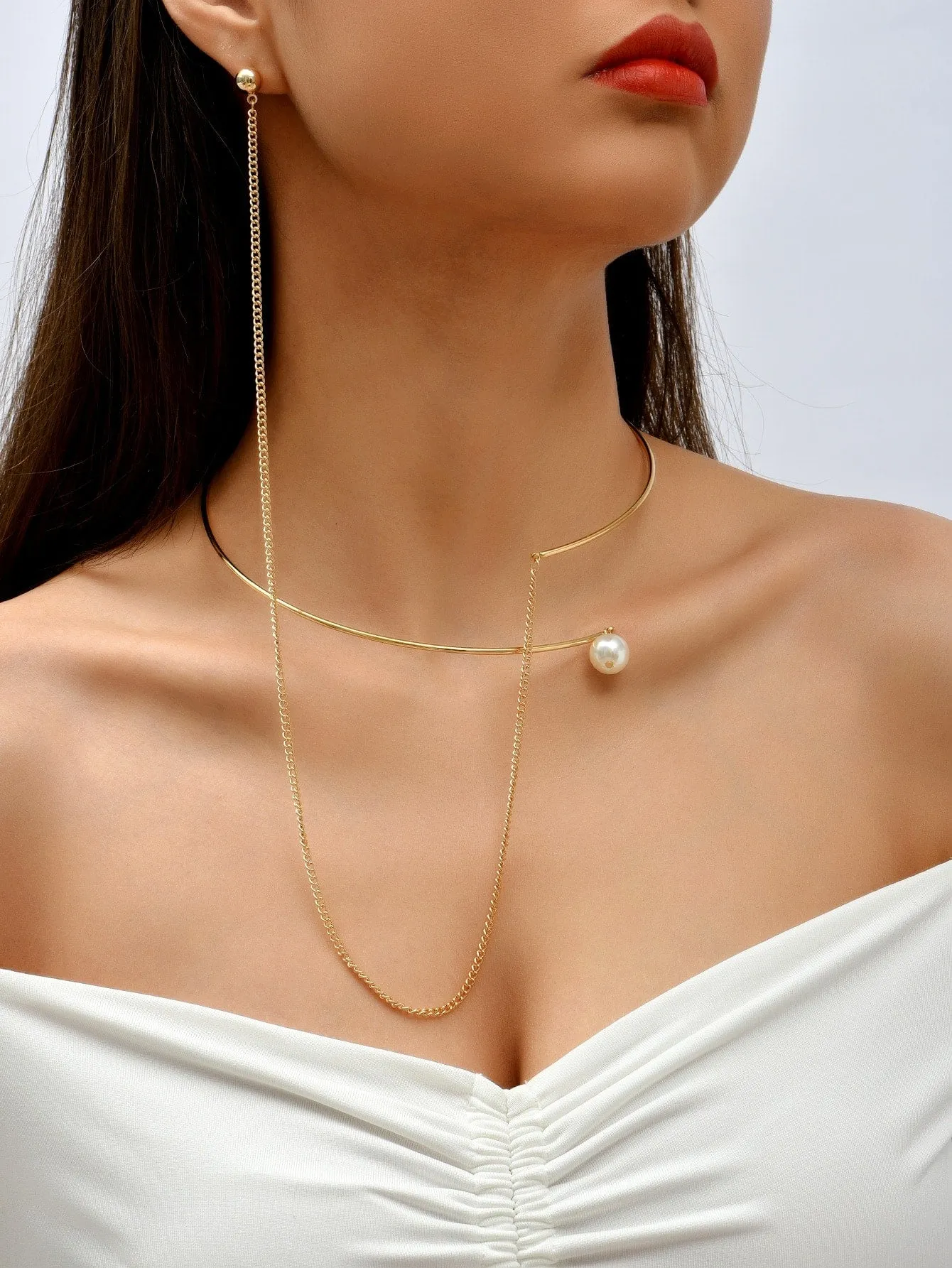 Pearl Decor Choker With Earring for Women Jewelry for Women Necklace Accessories