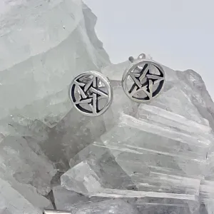 PENTAGRAM STUD EARRINGS | Sterling Silver