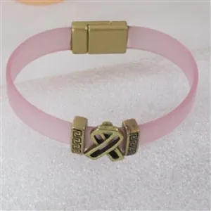 Pink Awareness Vegan Cord Bracelet