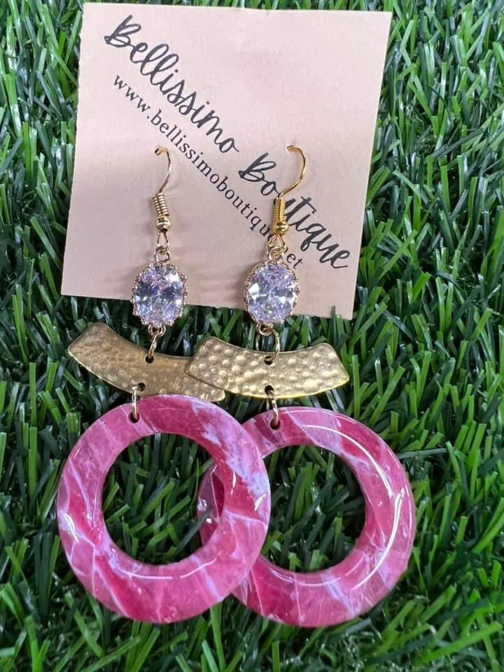 Pink Clay Earrings