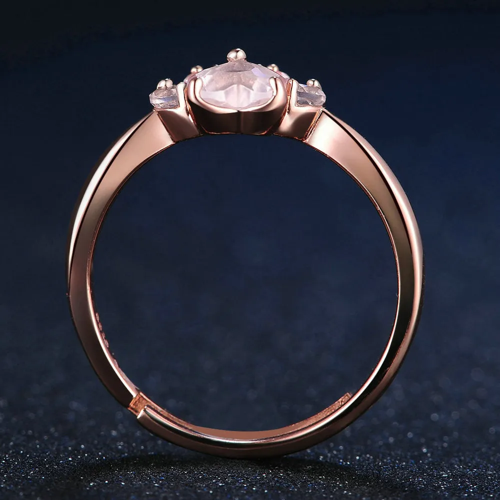 Pink Crystal Rose Gold Rings