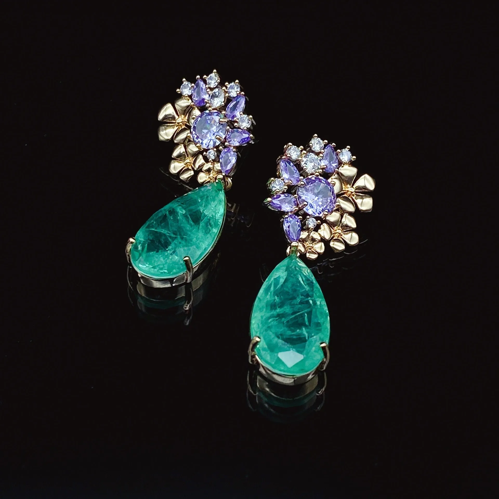 Pre Order:  Ethnic Rhinestones Drop Zircon Earrings