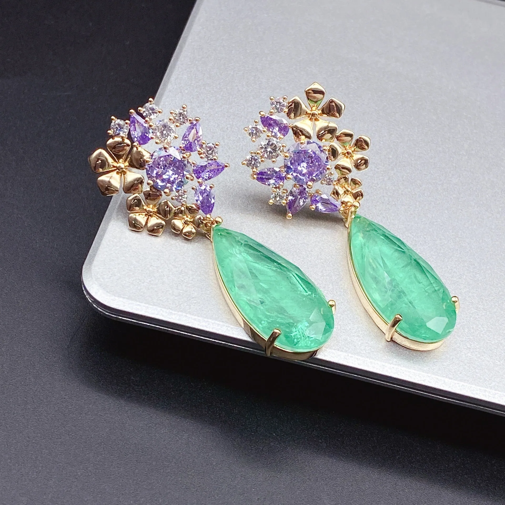 Pre Order:  Ethnic Rhinestones Drop Zircon Earrings