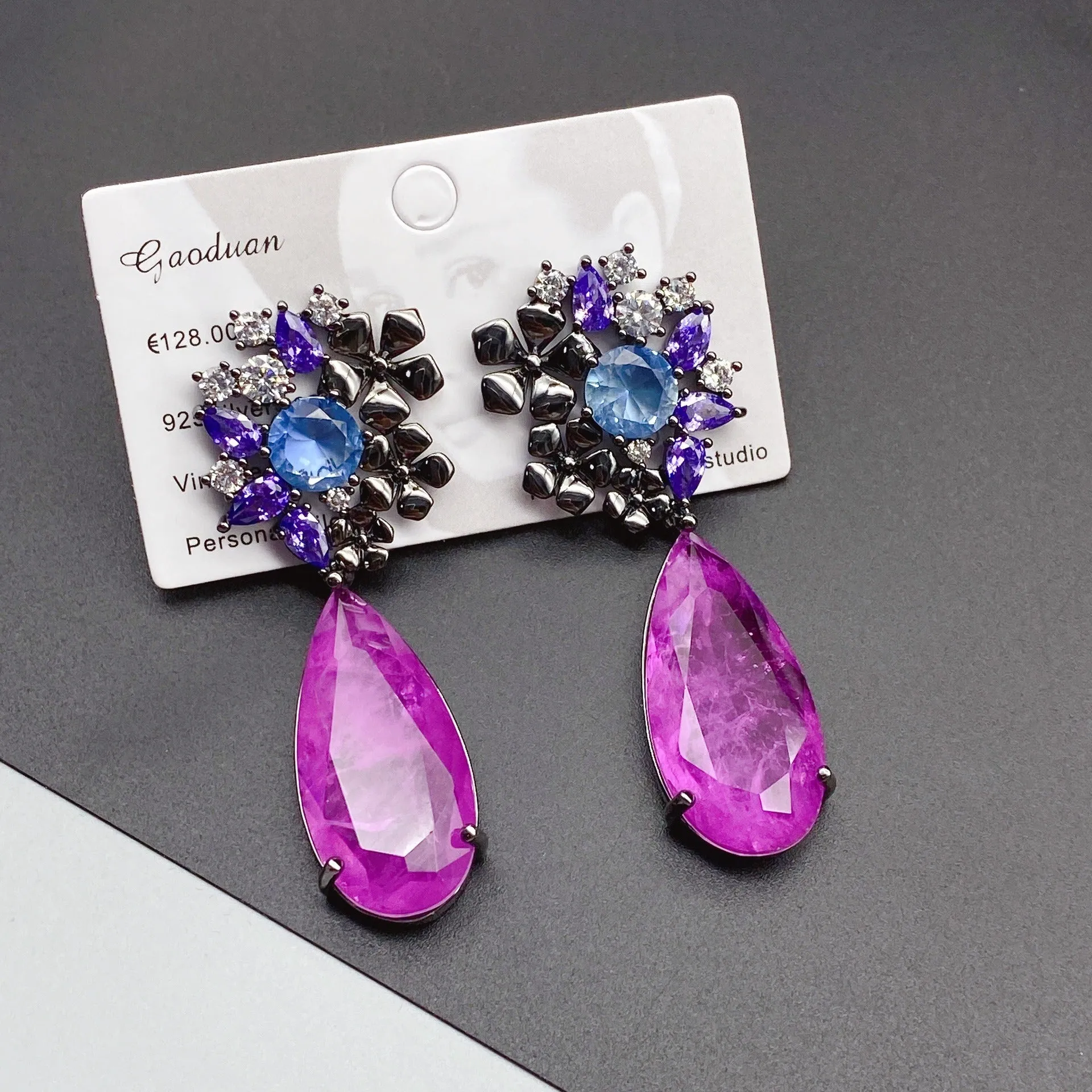 Pre Order:  Ethnic Rhinestones Drop Zircon Earrings