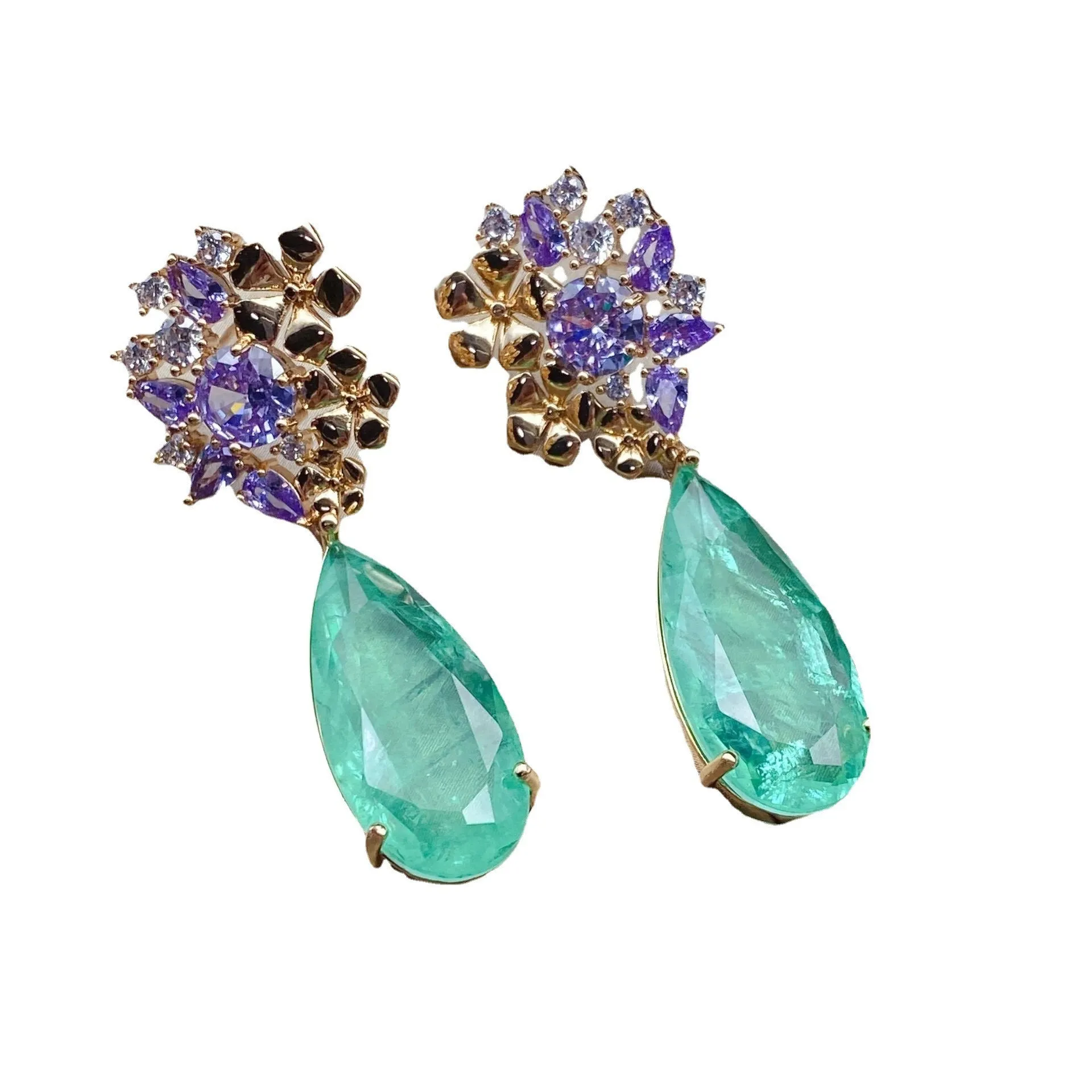 Pre Order:  Ethnic Rhinestones Drop Zircon Earrings