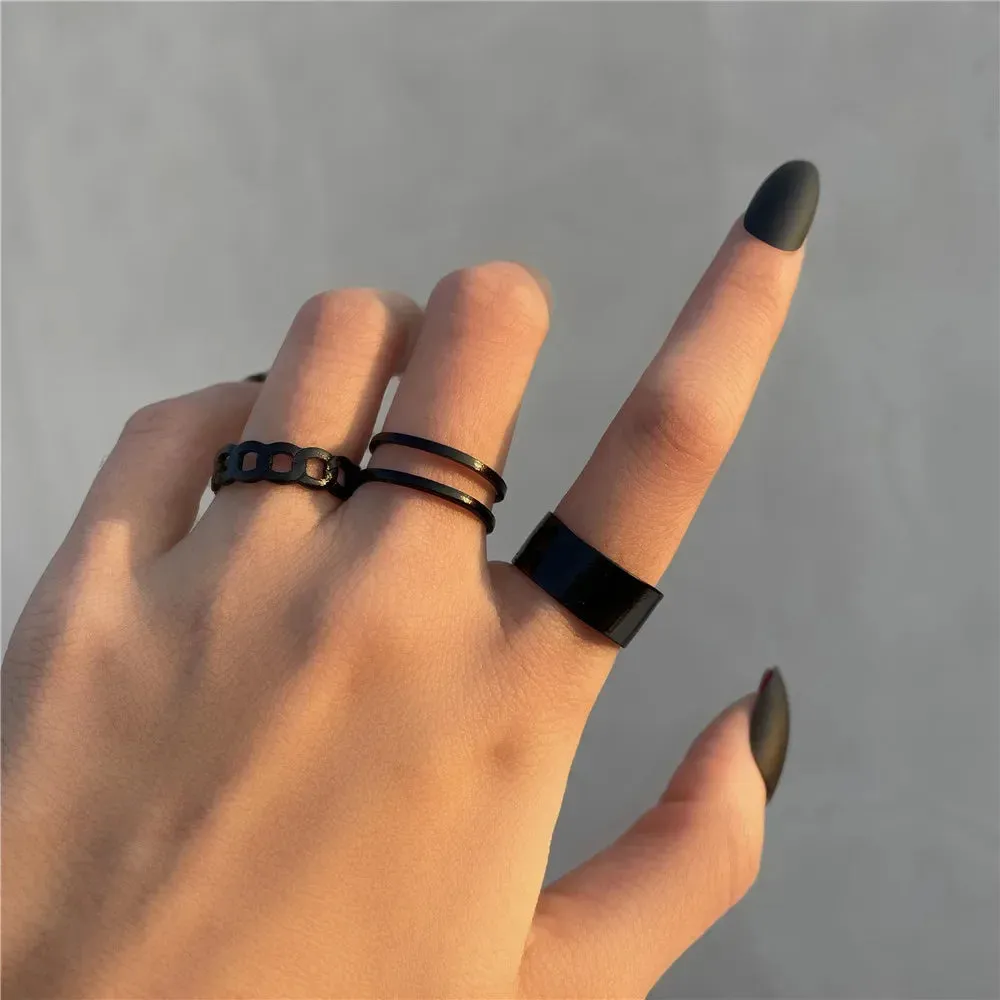 Punk Metal Geometry Circular Opening Index Buckle Joint Jewelry Gifts Ring