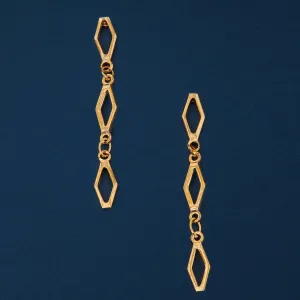 Real Gold Plated Cut-Out Drop Earrings