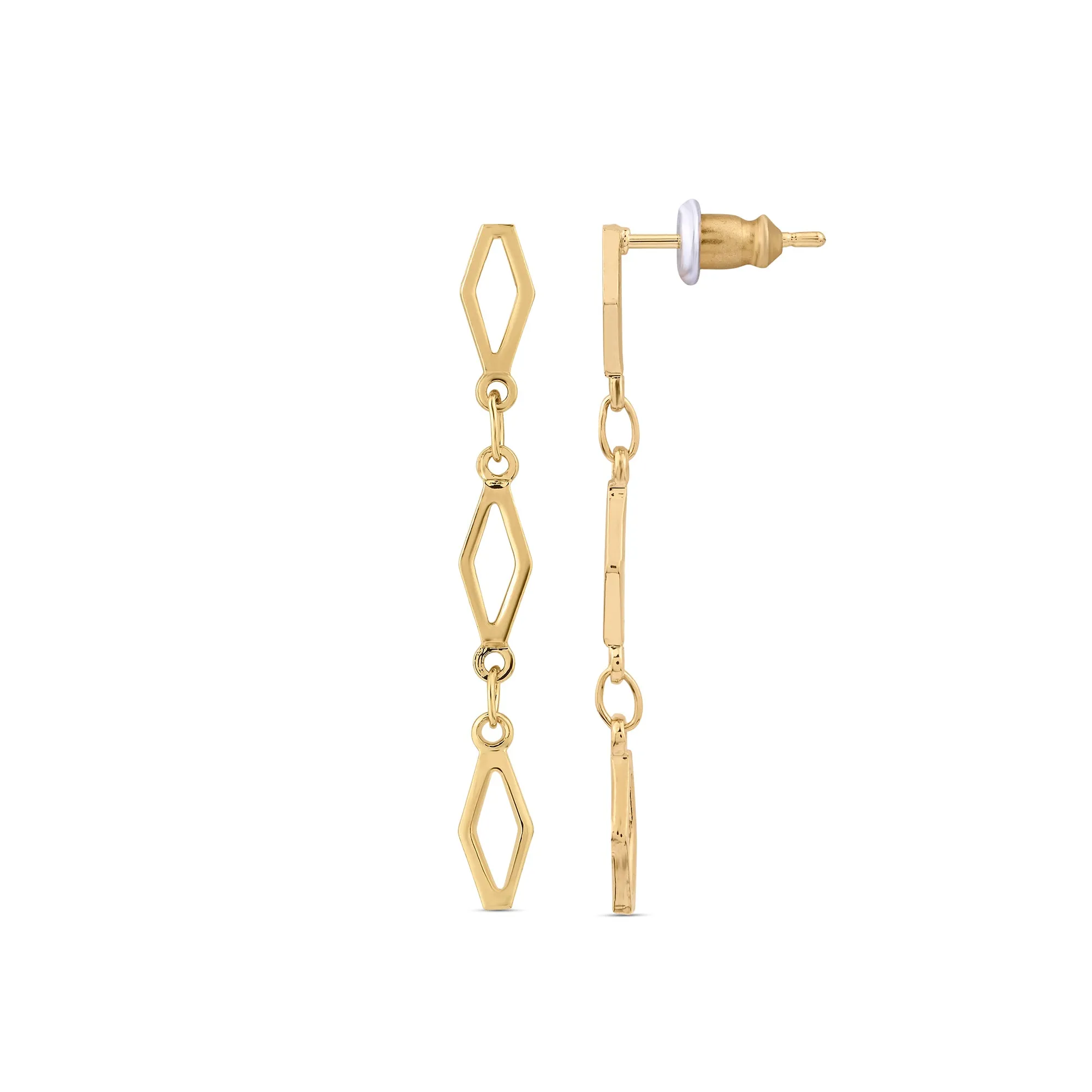 Real Gold Plated Cut-Out Drop Earrings