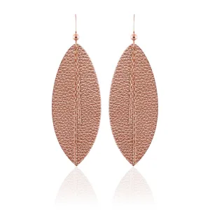 Rose Gold Linked Leather Earrings ©