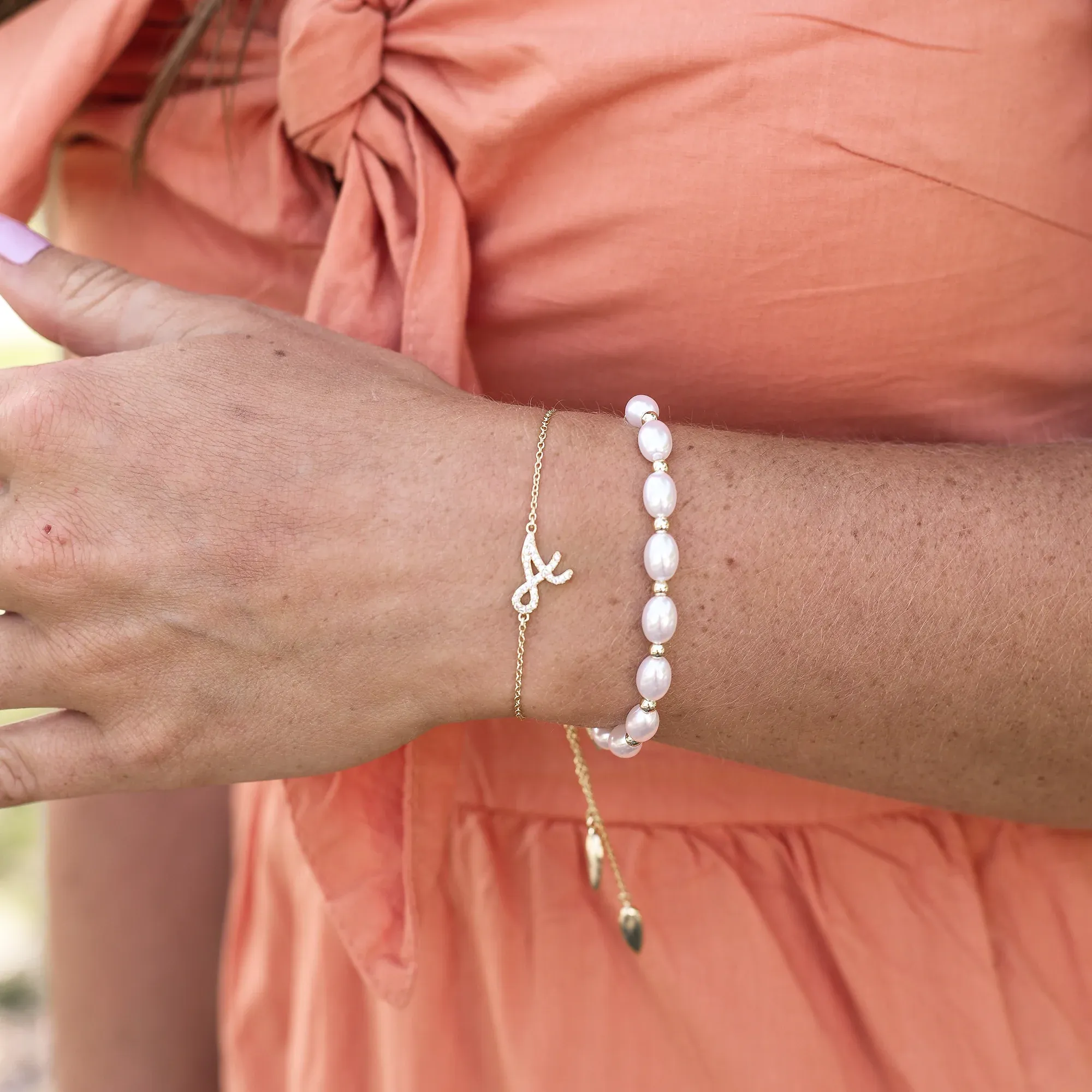 Shine Bright Asymmetrical Initial Bracelets