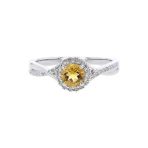 Silver Sweet Treat Citrine & Diamond Ring