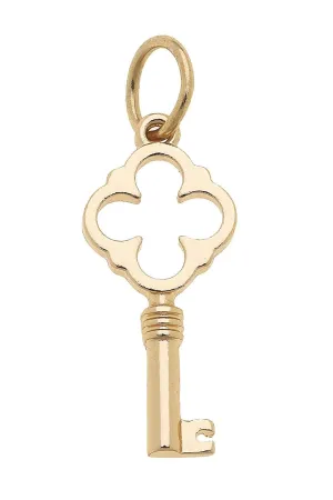 Skeleton Key Charm in Shiny Gold