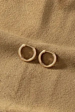 Skinny Brass Huggie Hoop Earrings