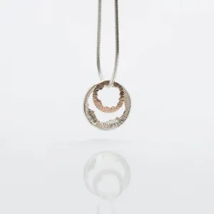 Small Double Charm Shell Pendant - Sterling Silver & Rose Gold - Martina Hamilton