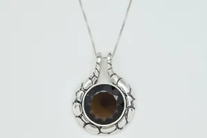 Smoky Topaz Necklace - Genuine Topaz Necklace - Ancient Statement Pendant