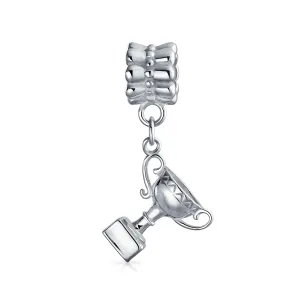 Sports Champion Trophy Dangle Charm Bead Sterling Silver for European Bracelet