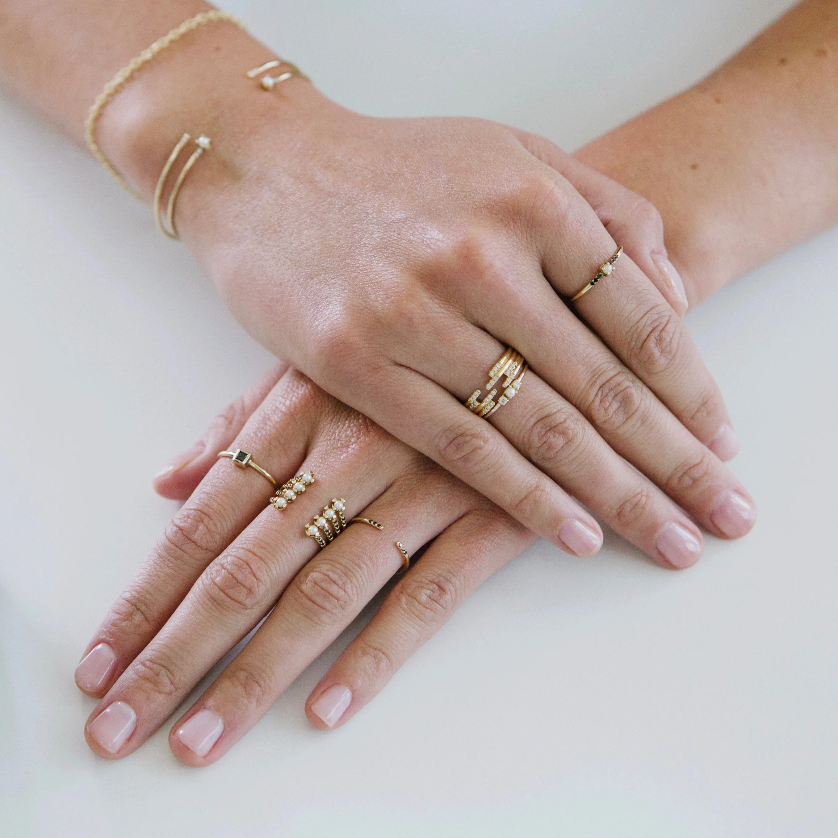 Stacked Diamond Cuff Ring