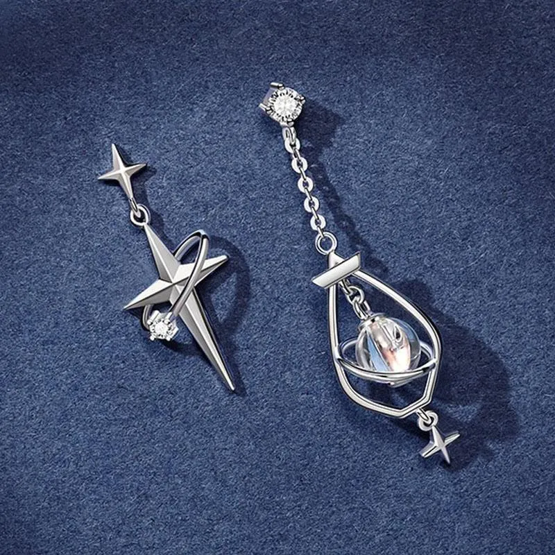 Starlight Drop Earrings for Women Crystal Ball Stars Earrings