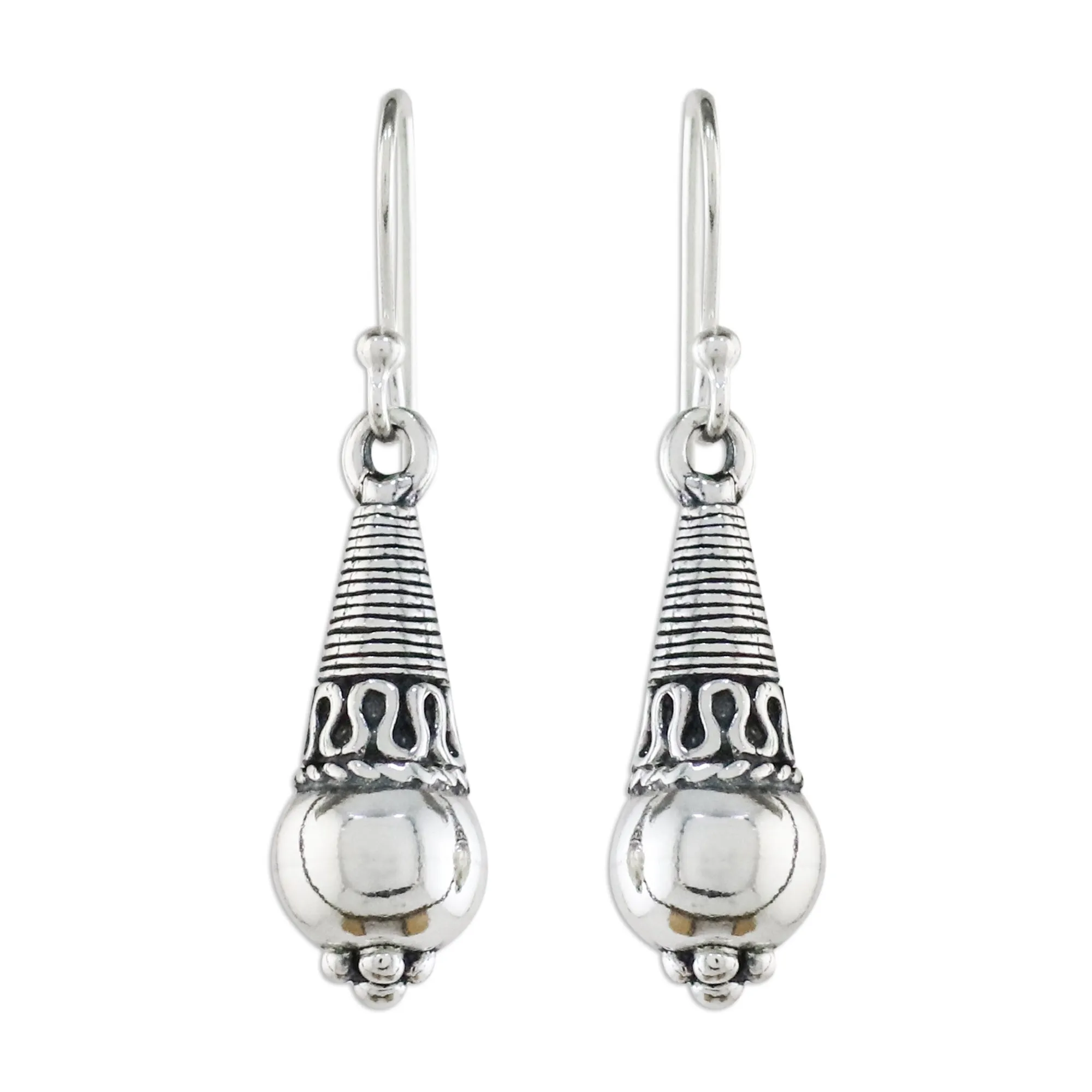 Sterling Silver Dangle Earrings from Thailand - Orbs of Opulence | NOVICA