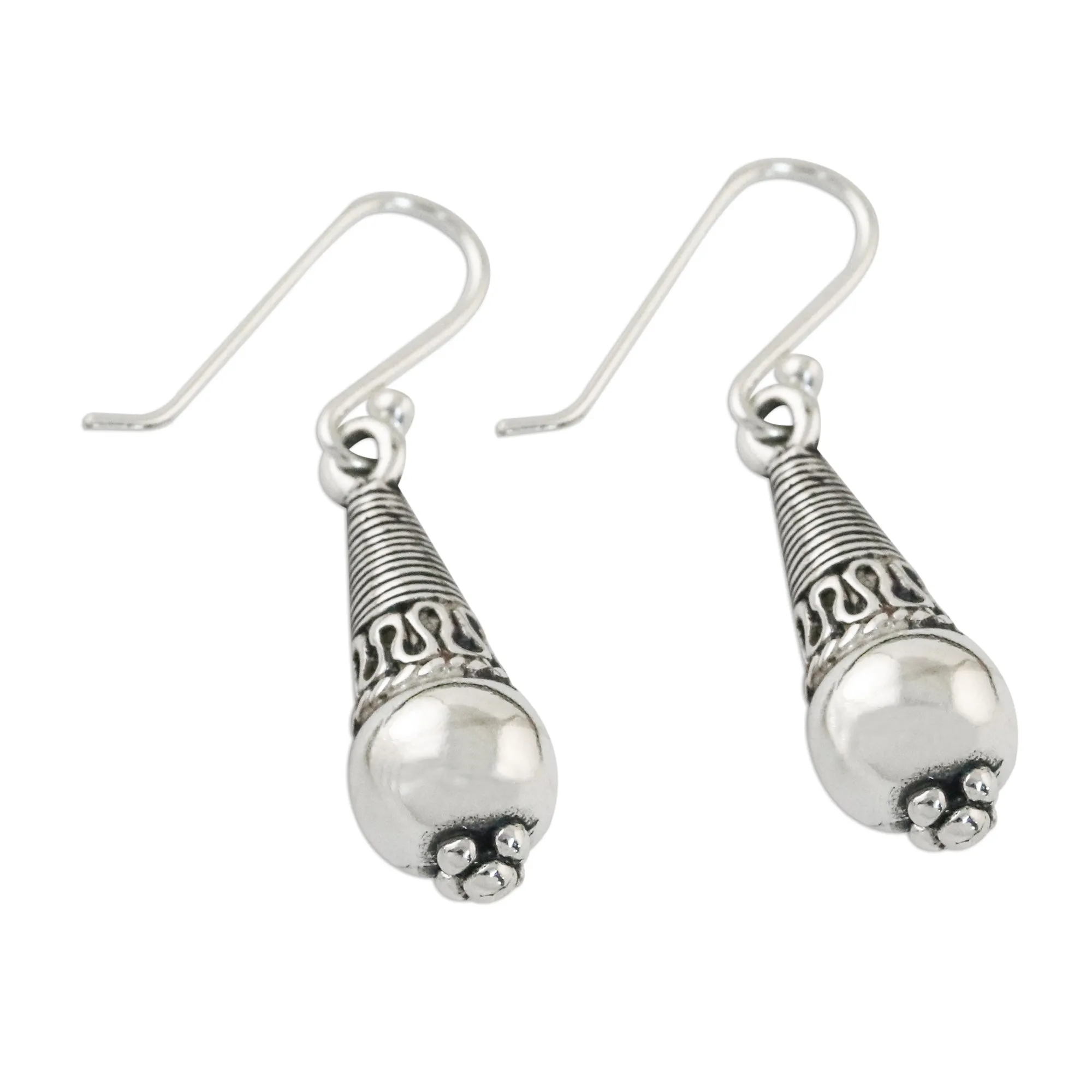 Sterling Silver Dangle Earrings from Thailand - Orbs of Opulence | NOVICA