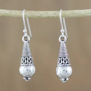 Sterling Silver Dangle Earrings from Thailand - Orbs of Opulence | NOVICA