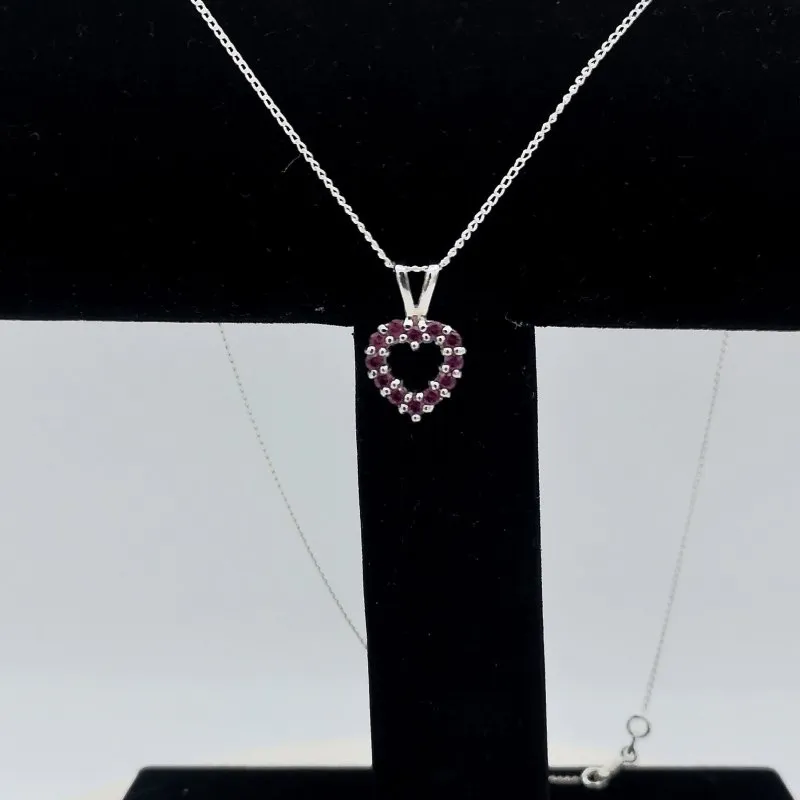 Sterling Silver Rhodolite Heart Pendant