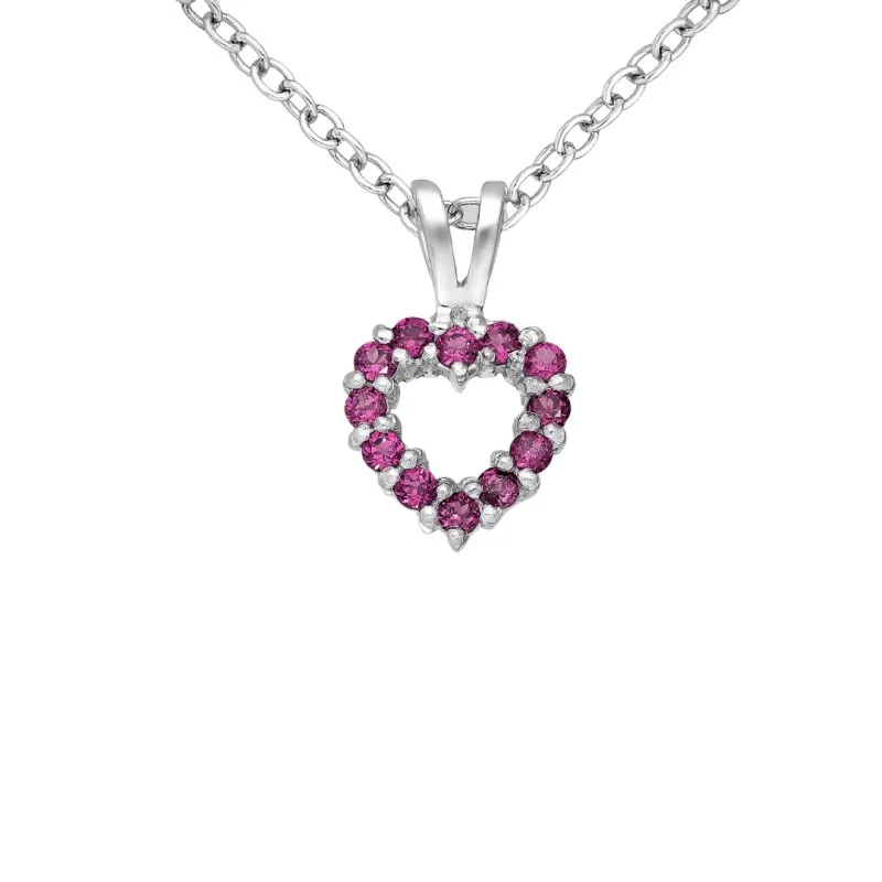 Sterling Silver Rhodolite Heart Pendant