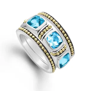 Swiss Blue Topaz Caviar Stacking Rings