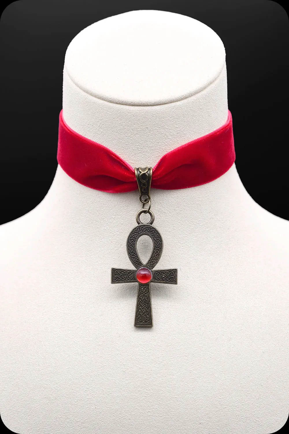 The ANKH Antique Brass Red Choker