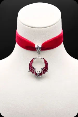 The BAT Silver Red Choker