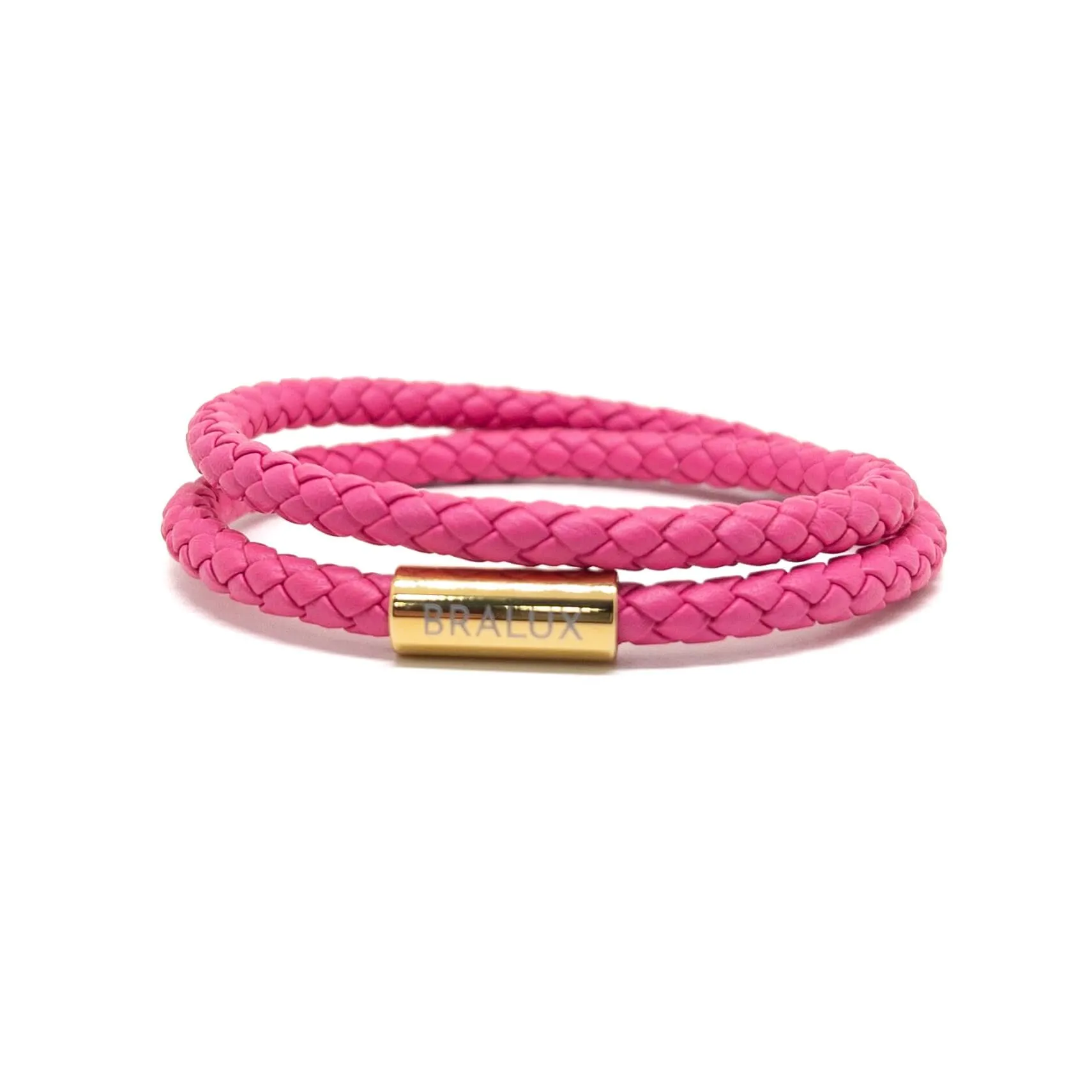 The Duo Fuchsia Leather Bracelet