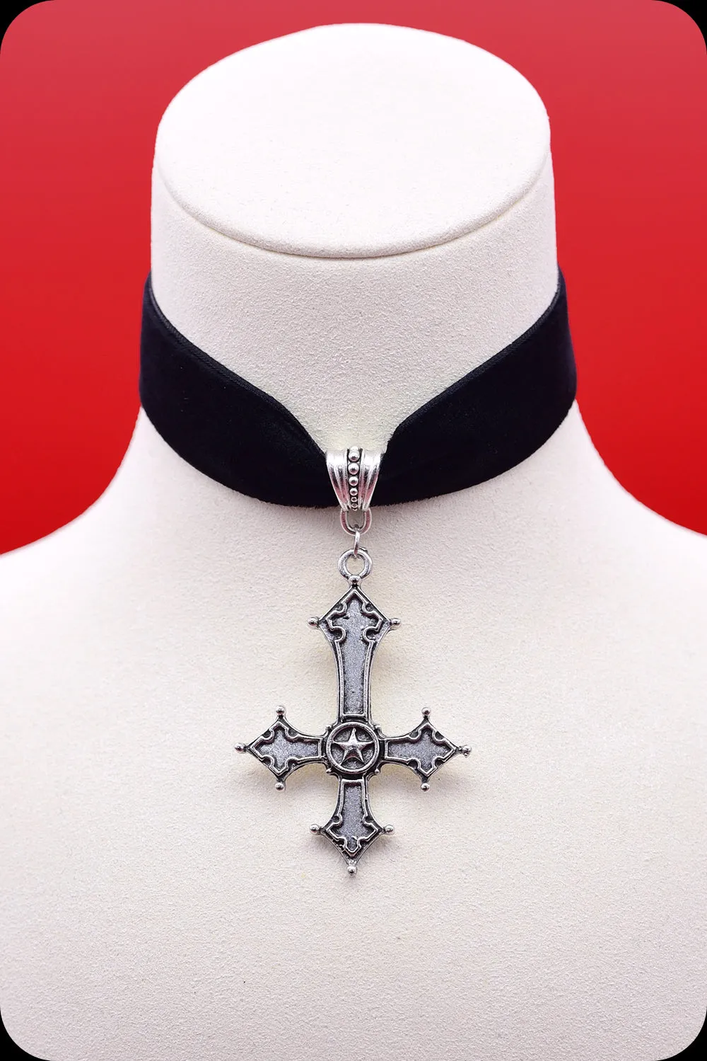 The SATANIST Silver Black Choker