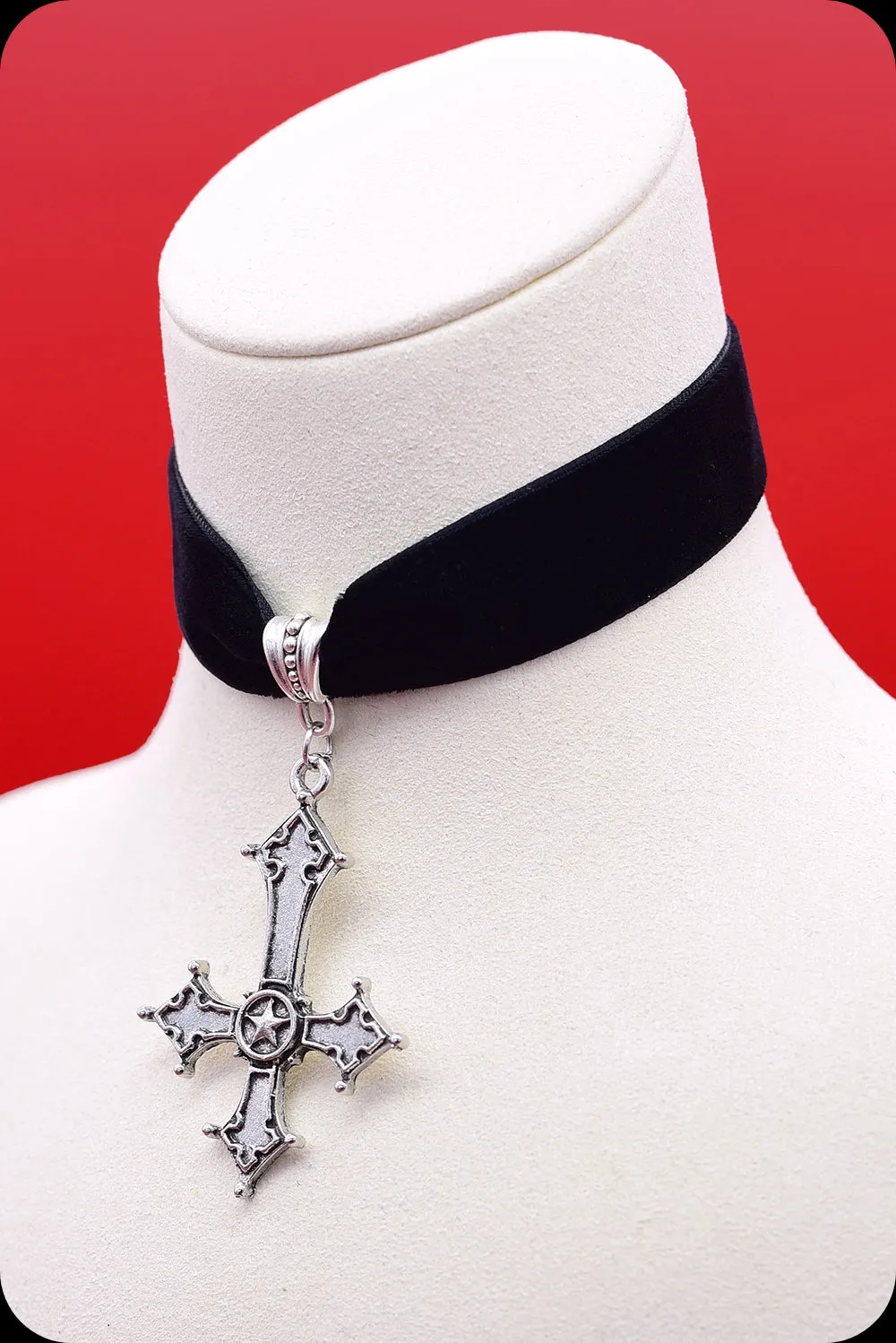 The SATANIST Silver Black Choker