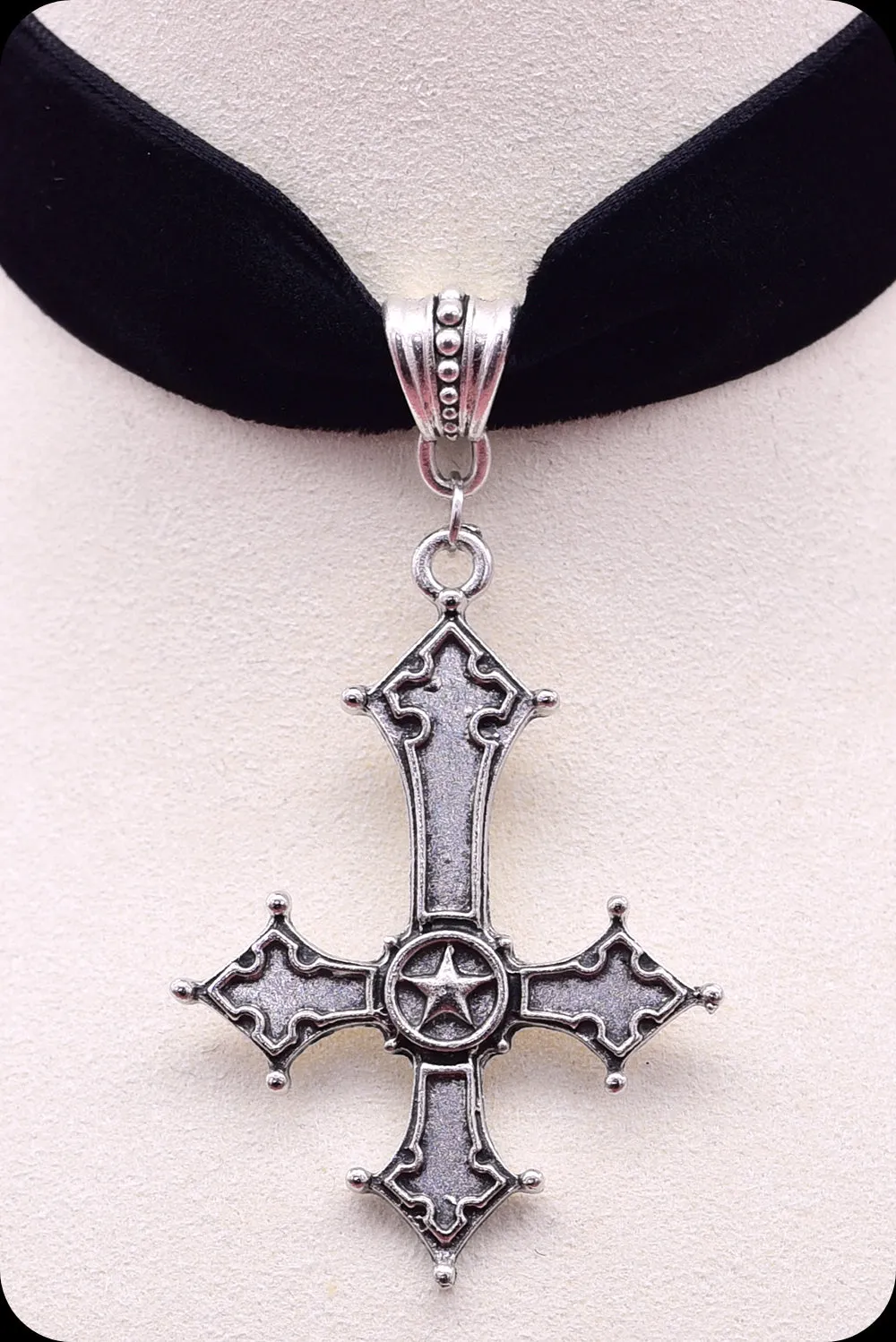 The SATANIST Silver Black Choker