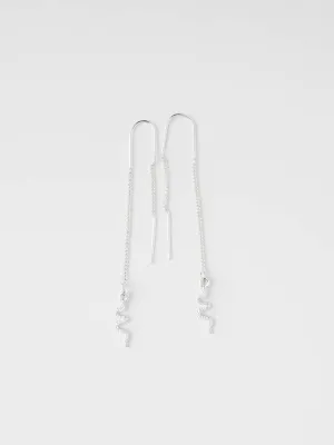 Thread Through Snake Earrings