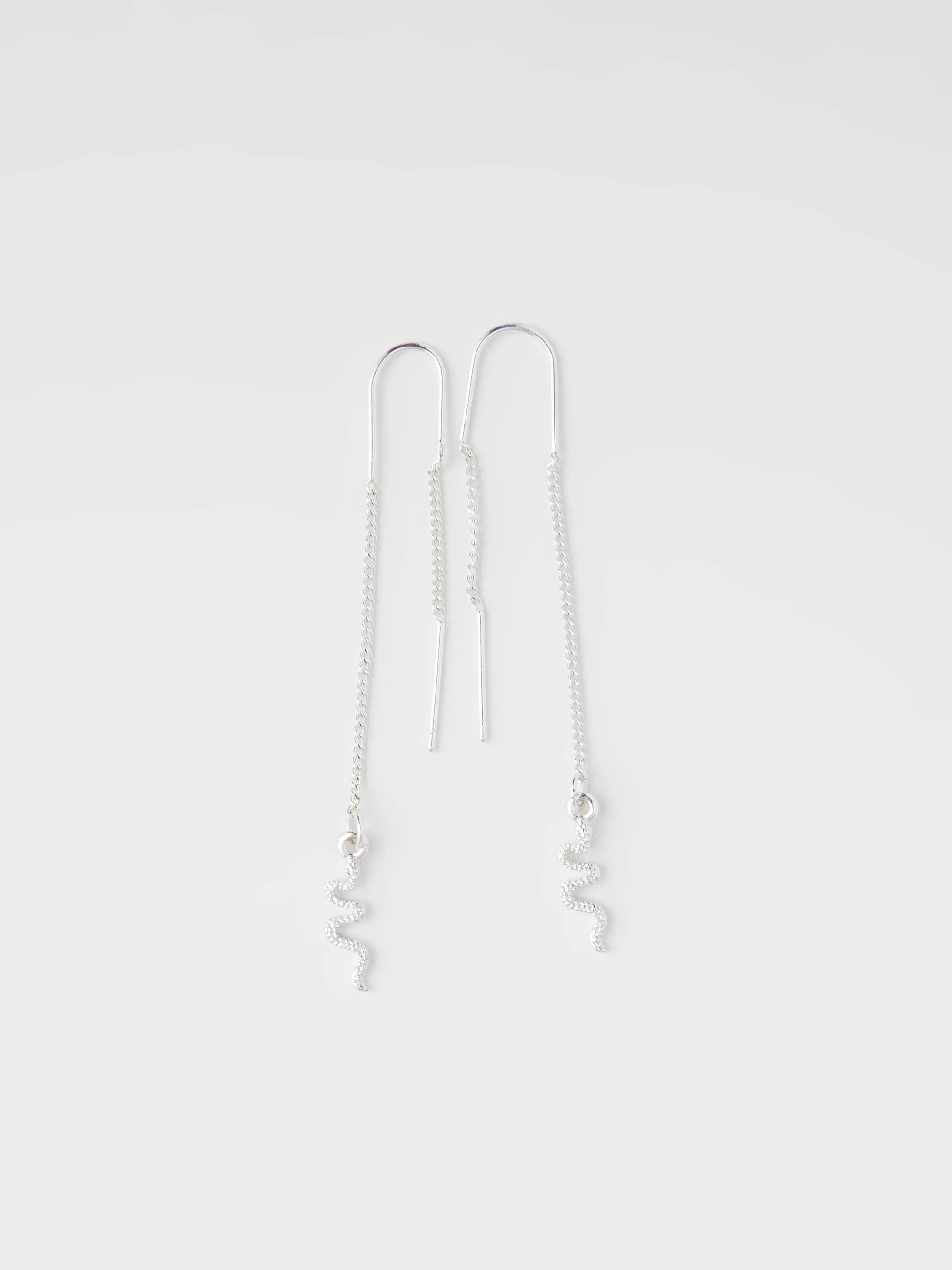 Thread Through Snake Earrings