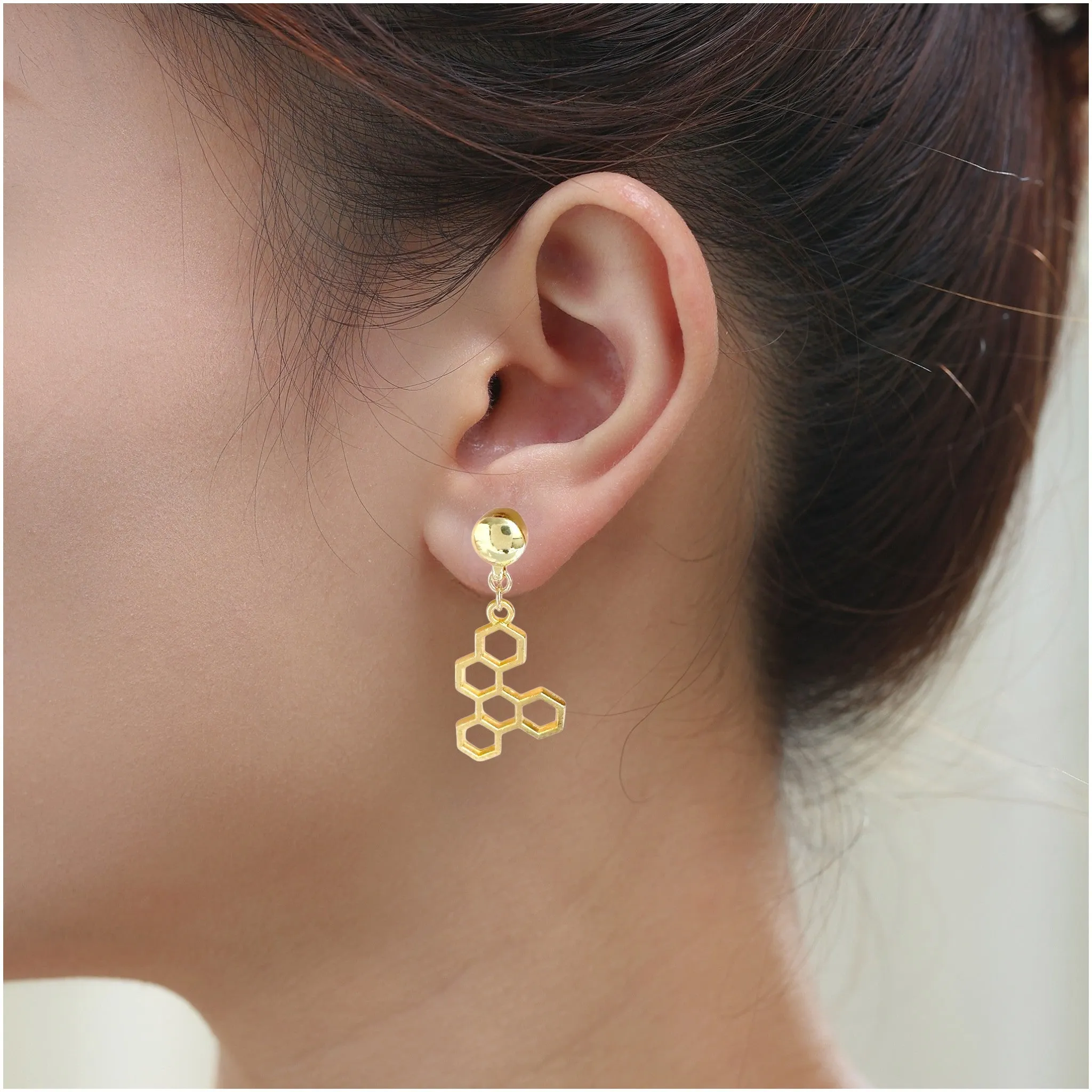 TI-GO Honeycomb gold earring